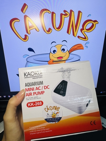 Máy Sủi Oxy Tích Điện Kaokui KK-168, KK-268 | Sủi Tích Điện Êm 1 Vòi 2 Vòi Cho Hồ Cá Cảnh (Hàng Cty)