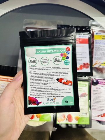 Extra Vitamin C++ Siêu tăng đề kháng cho cá khỏe, giảm stress, khử tím, tẩy drum hồ koi (Hàng Cty)