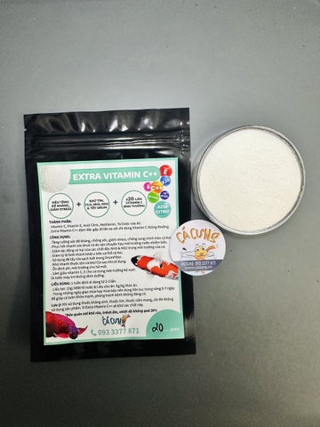 Extra Vitamin C++ Siêu tăng đề kháng cho cá khỏe, giảm stress, khử tím, tẩy drum hồ koi (Hàng Cty)
