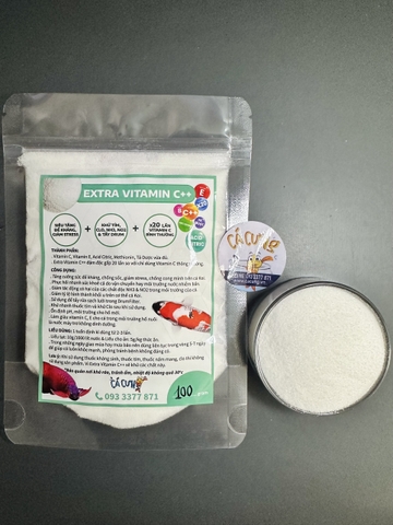 Extra Vitamin C++ Siêu tăng đề kháng cho cá khỏe, giảm stress, khử tím, tẩy drum hồ koi (Hàng Cty)