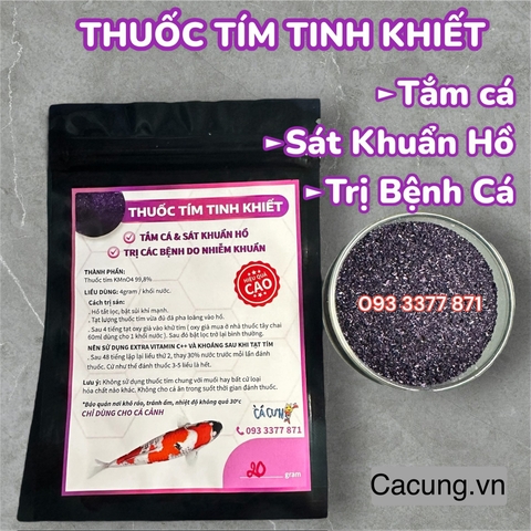 Thuốc Tím Tinh Khiết KMnO4 - Bột Tím khử trùng, tắm cá, sát khuẩn hồ cá cảnh (Hàng Công Ty)