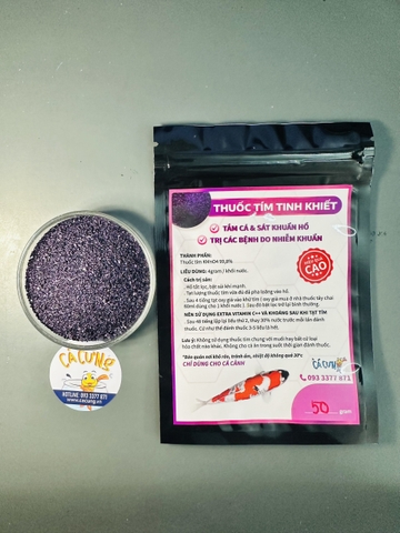 Thuốc Tím Tinh Khiết KMnO4 - Bột Tím khử trùng, tắm cá, sát khuẩn hồ cá cảnh (Hàng Công Ty)