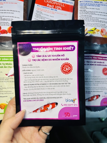 Thuốc Tím Tinh Khiết KMnO4 - Bột Tím khử trùng, tắm cá, sát khuẩn hồ cá cảnh (Hàng Công Ty)