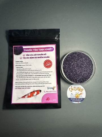 Thuốc Tím Tinh Khiết KMnO4 - Bột Tím khử trùng, tắm cá, sát khuẩn hồ cá cảnh (Hàng Công Ty)