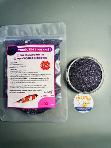 Thuốc Tím Tinh Khiết KMnO4 - Bột Tím khử trùng, tắm cá, sát khuẩn hồ cá cảnh (Hàng Công Ty)