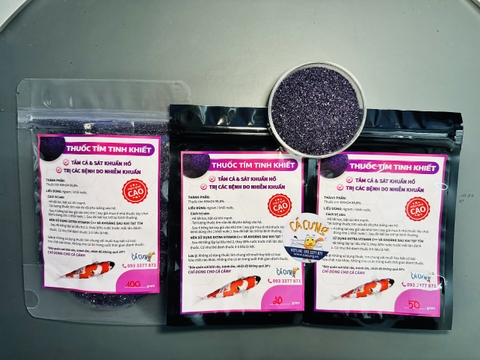 Thuốc Tím Tinh Khiết KMnO4 - Bột Tím khử trùng, tắm cá, sát khuẩn hồ cá cảnh (Hàng Công Ty)