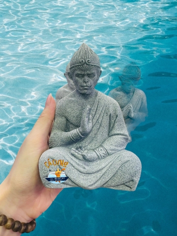 Tượng Tôn Ngộ Không Bằng Đá Sa Thạch Sắc Nét - Tề Thiên Đại Thánh Trang Trí Tiểu Cảnh Hồ Cá (Hàng Loại 1)