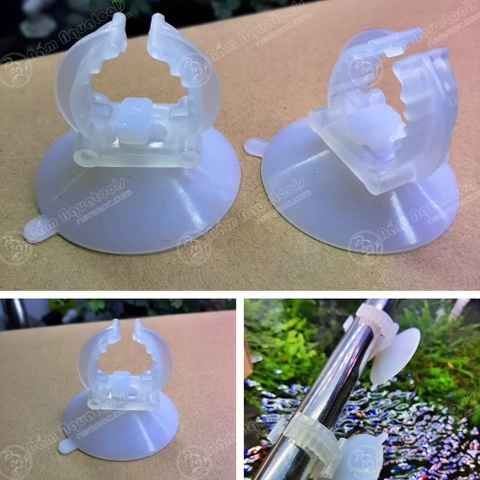 Hít kính kẹp giữ Đèn, Sưởi, UV, Ống nước | Nút Hít Kẹp treo Phi Ø22 Cho hồ cá cảnh (Hàng Loại 1)