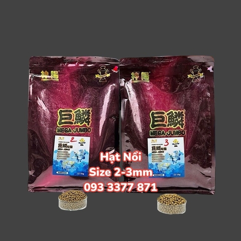 Cám Mega Jumbo Chép Sư Tử - Thức ăn cao cấp chuyên cho cá chép sư tử - Hạt Nổi (Hàng Công Ty)