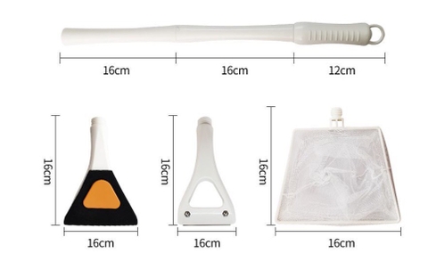 Cây Chà Hồ Cá Dài 55cm - Cây 3 Khúc Có Thể Gấp Gọn | Cây Cọ Vệ Sinh Bể Cá, Có đầu thay (Hàng Cty)