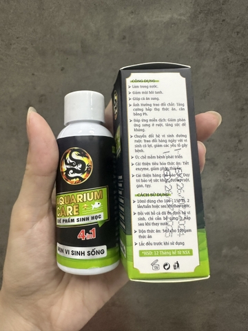 Vi Sinh Aquarium Care 4in1 (50ml) làm trong nước, khử mùi tanh, giảm độc tố,hỗ trợ đường ruột cho cá
