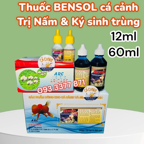 BENSOL - Xử Lý NẤM KÝ SINH TRÙNG CHO CÁ CẢNH 12ml (Hàng Công Ty)