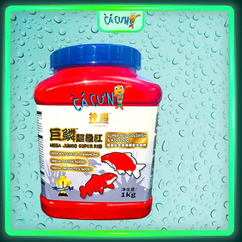 Cám cá Mega Jumbo Super Red 1kg - Thức ăn tăng màu cho cá chép, cá vàng, cám cá koi (Hàng Công Ty)