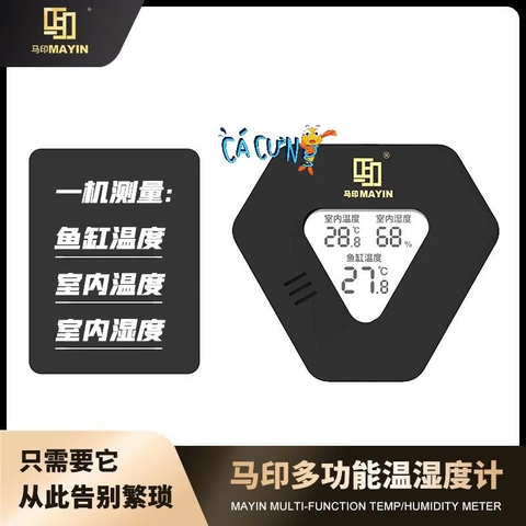 Nhiệt Kế MAYIN cao cấp cho bể cá - Nhiệt kế điện tử bể cá, ẩm đa năng 3in1 cho hồ cá (Hàng Công Ty)