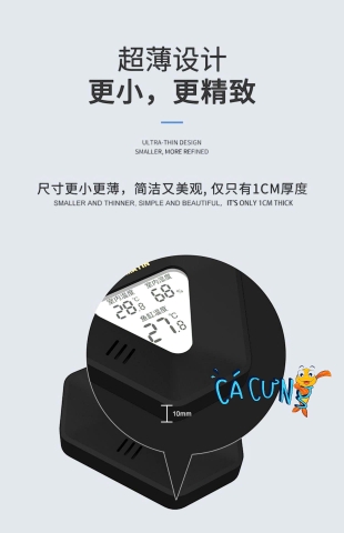 Nhiệt Kế MAYIN cao cấp cho bể cá - Nhiệt kế điện tử bể cá, ẩm đa năng 3in1 cho hồ cá (Hàng Công Ty)