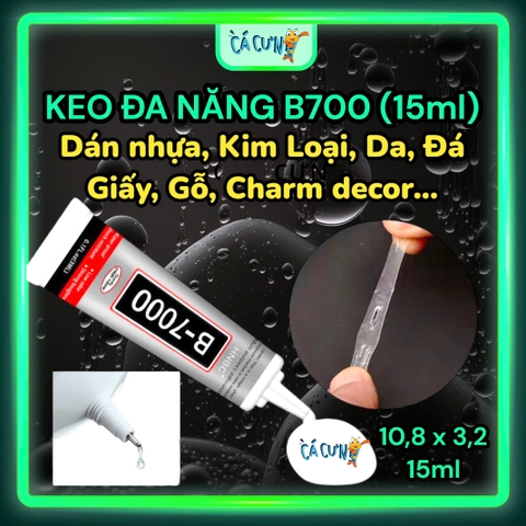 Keo Dán B7000 15ml - Keo Đa Năng Dán Nhựa, Kim Loại, Da, Đá, Giấy, Gỗ, Charm Trang Trí (Hàng CTY)