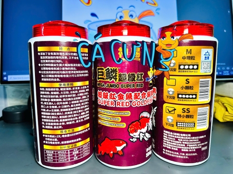 Cám Mega Jumbo Super Red Goldfish (Hạt Chìm) - Cám kích siêu đỏ cá ranchu, phi tần, chép sư tử (HÀNG CTY)