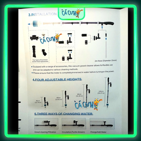 Máy Hút Vệ Sinh Hồ Cá Sobo DC 12V Chống Giật Điều Chỉnh Lưu Lượng BO-078 & BO-028 BO-058 (Hàng CTY))