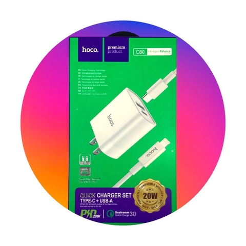 Bộ sạc Hoco C80 (Bộ Sạc Nhanh 20W)
