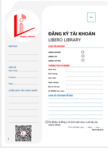 Mẫu đăng ký tài khoản Libero Library