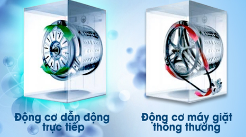 Phân biệt máy giặt truyền động gián tiếp và máy giặt truyền động trực tiếp