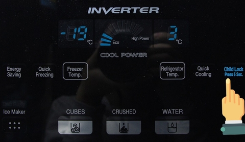 Tủ lạnh bị khóa và tính năng của phím Child Lock tủ lạnh Hitachi