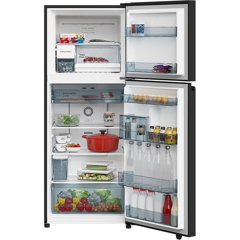 [New] Tủ Lạnh Hitachi 2 Cánh Ngăn Đông Trên 374 lít HRTN6408SAGBKVN màu kính đen, đá tự động giá tốt