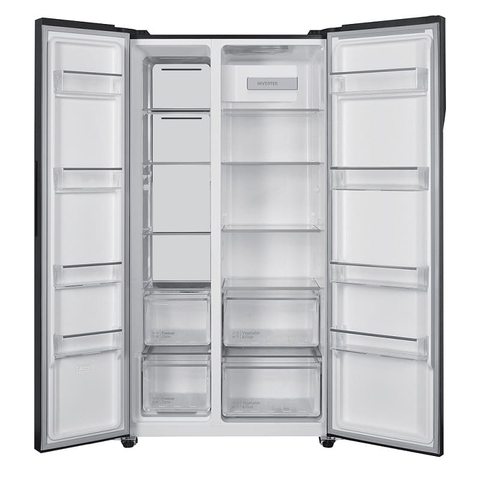 Tủ lạnh Hitachi SBS 2 cánh 532 lít HRSN9563DDXVN model mới, màu đen inox, giá tốt