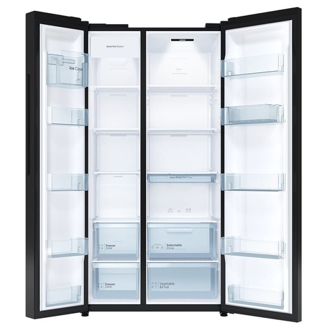 [New] Tủ lạnh Hitachi Side by Side 2 cửa 653 lít HRSN9713ESAGBKVN màu kính đen, đá tự động giá tốt