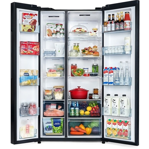 [New] Tủ lạnh Hitachi Side by Side 2 cửa 656L HRSN9713ESGBKVN màu kính đen, giá tốt