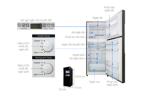 Tủ lạnh Hitachi Inverter 450 lít R-FG560PGV8 GBK