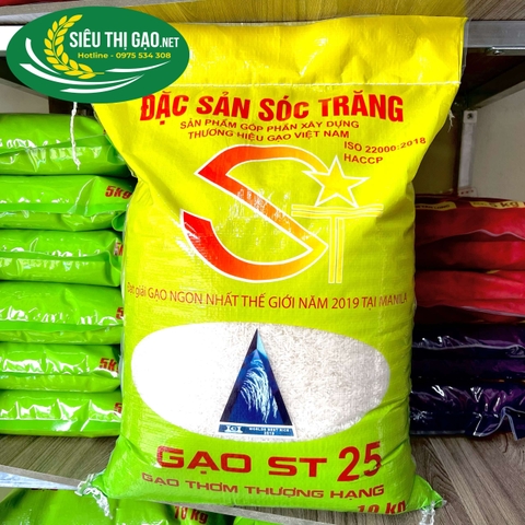 GẠO ST25 Đặc Sản Sóc Trăng túi 10kg