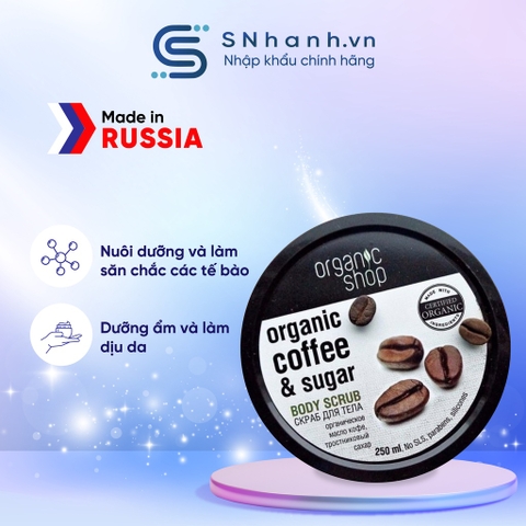[BẢN NGA] Tẩy tế bào chết Body Cafe Organic Shop 250ml