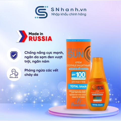 Kem chống nắng Floresan Beauty Sun Total block SPF100 75ml