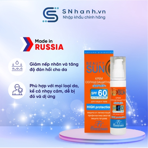 Kem chống nắng Floresan Beauty Sun High protection SPF60 75ml