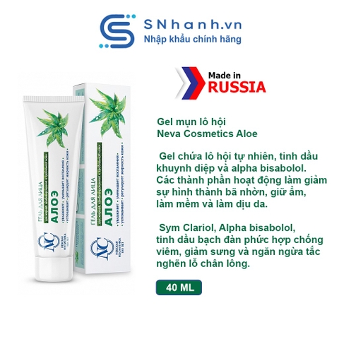 Gel mụn lô hội Neva Cosmetics Aloe 40ml