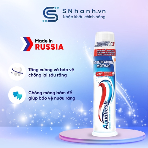 Kem đánh răng AquaFresh Nga 3 tác động Tuýp 100ml