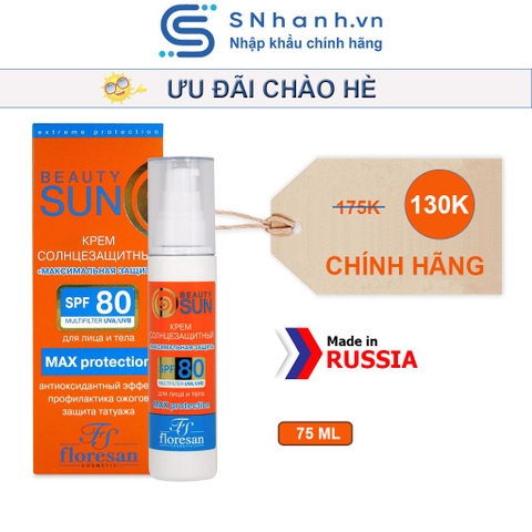 Kem chống nắng Floresan Beauty Sun Max protection SPF80 75ml