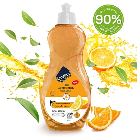 Nước rửa bát Qualita Organic 90% thành phần tự nhiên Chai 500ml