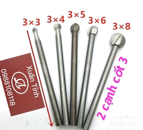 Mũi đào 2 cạnh cốt 3