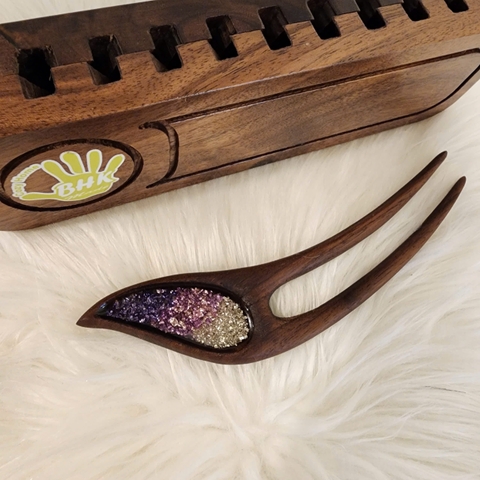 Trâm cài tóc gỗ- resin- ĐÁ NHUYỄN