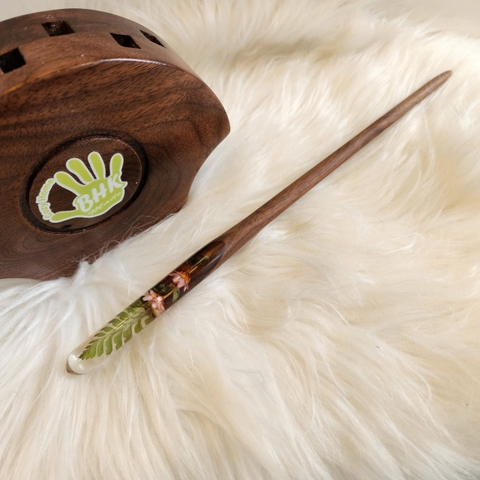 TRÂM CÀI TÓC GỖ- RESIN SNOWY HỒNG -2 HOA- DƯƠNG SỈ