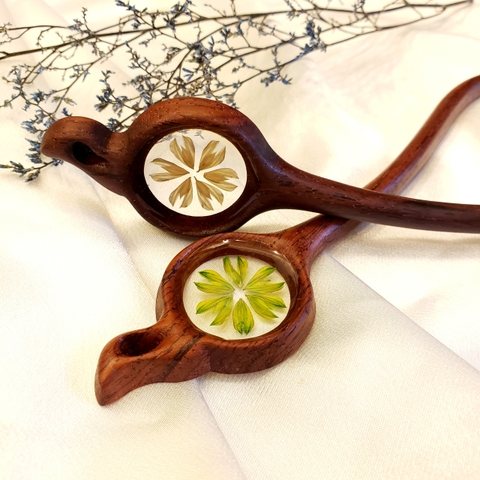 Trâm cài tóc gỗ- resin- PHALARIS