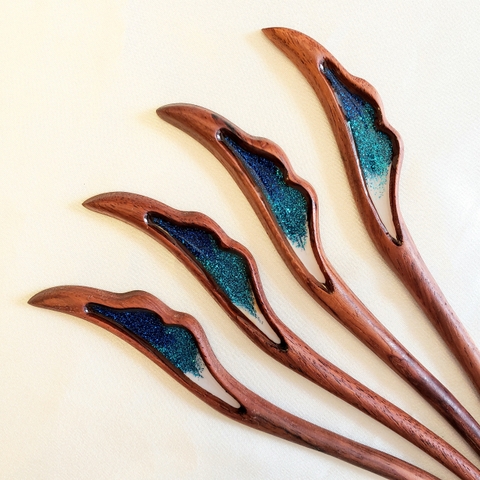 TRÂM CÀI TÓC GỖ-RESIN & KIM TUYẾN - 51