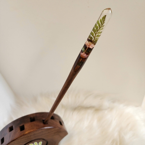 TRÂM CÀI TÓC GỖ- RESIN SNOWY HỒNG -2 HOA- DƯƠNG SỈ