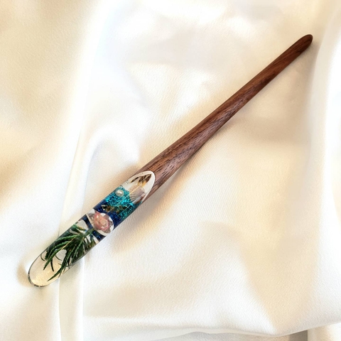 TRÂM CÀI TÓC GỖ-RESIN & ỐC BIỂN