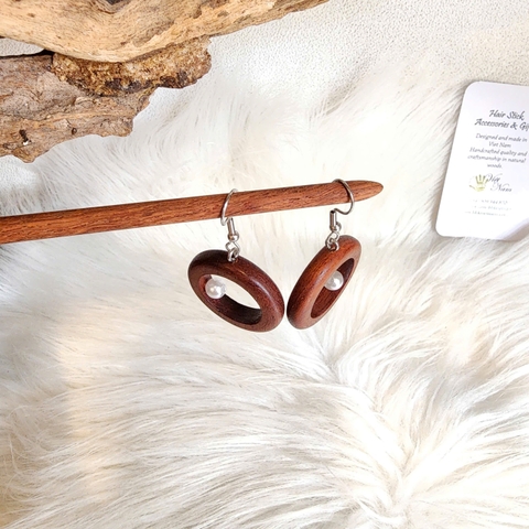 HOA TAI GỖ ĐÍNH HẠT ĐÁ 10