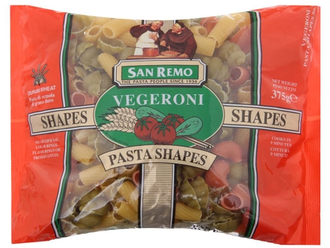 Nui rau củ Vegeroni San Remo 375g