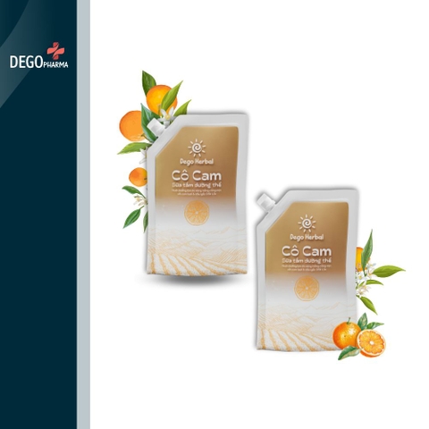 Combo 2 túi sữa tắm trắng da Dego 500ML - Dưỡng da, dưỡng ẩm, mềm mịn và sáng da, mùi thơm cam tự nhiên giúp thư giãn, làm dịu da