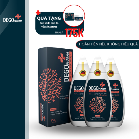 Combo 3 dầu gội hỗ trợ giảm gàu nấm, ngứa da đầu, đầu nhiều gàu, gàu mảng DEGO PHARMA